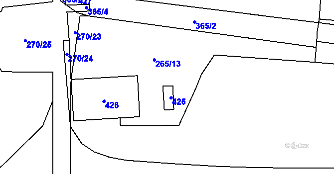 Parcela st. 77 v KÚ Krukanice, Katastrální mapa