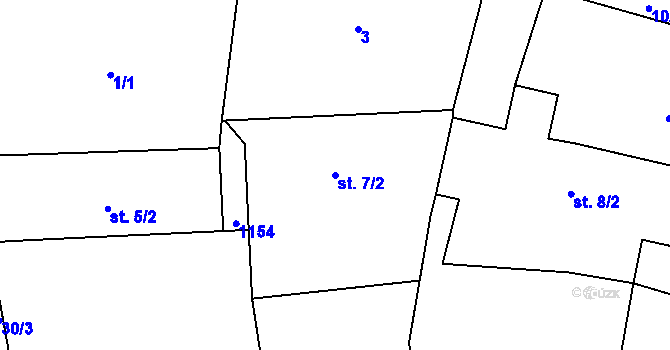 Parcela st. 7/2 v KÚ Málkovice u Pernarce, Katastrální mapa