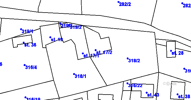 Parcela st. 17/2 v KÚ Málkovice u Pernarce, Katastrální mapa