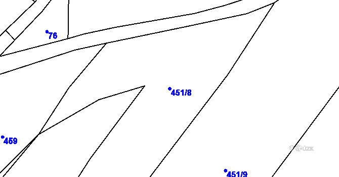 Parcela st. 451/8 v KÚ Málkovice u Pernarce, Katastrální mapa