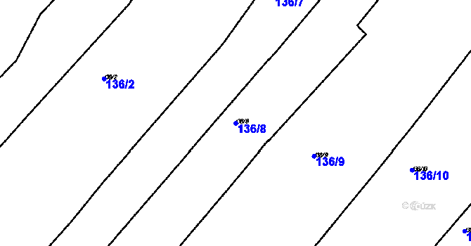 Parcela st. 136/8 v KÚ Pernarec, Katastrální mapa