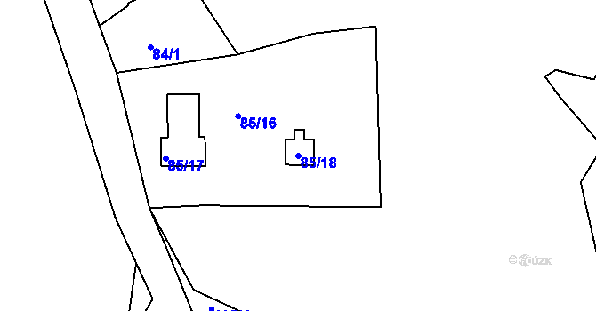 Parcela st. 85/18 v KÚ Pernek, Katastrální mapa
