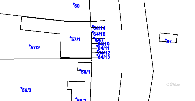 Parcela st. 64/12 v KÚ Pernek, Katastrální mapa