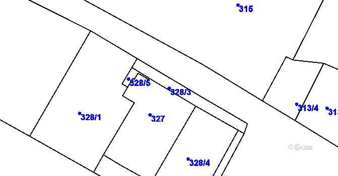 Parcela st. 328/3 v KÚ Pernek, Katastrální mapa