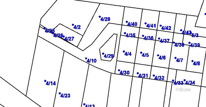 Parcela st. 4/29 v KÚ Pernek, Katastrální mapa
