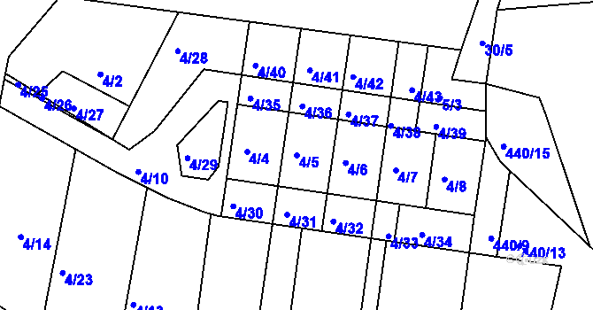 Parcela st. 4/5 v KÚ Pernek, Katastrální mapa