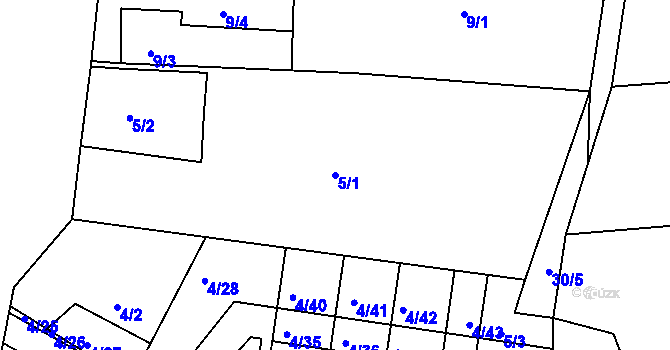 Parcela st. 5/1 v KÚ Pernek, Katastrální mapa