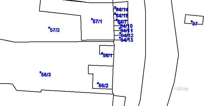 Parcela st. 56/1 v KÚ Pernek, Katastrální mapa