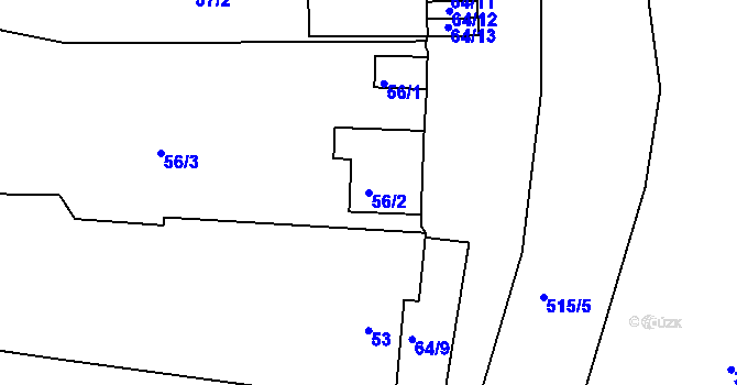 Parcela st. 56/2 v KÚ Pernek, Katastrální mapa