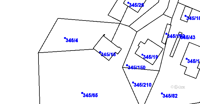 Parcela st. 345/18 v KÚ Pernek, Katastrální mapa
