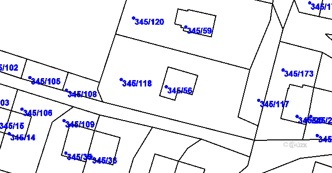 Parcela st. 345/56 v KÚ Pernek, Katastrální mapa