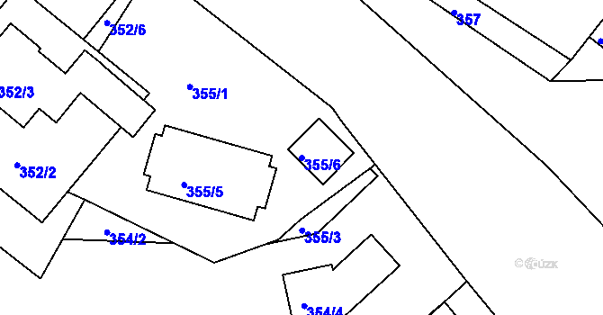 Parcela st. 355/6 v KÚ Pernek, Katastrální mapa