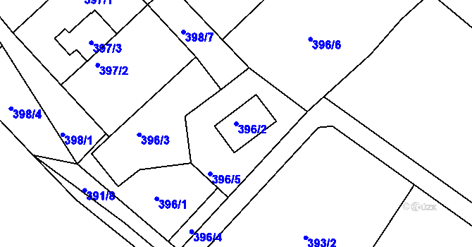 Parcela st. 396/2 v KÚ Pernek, Katastrální mapa