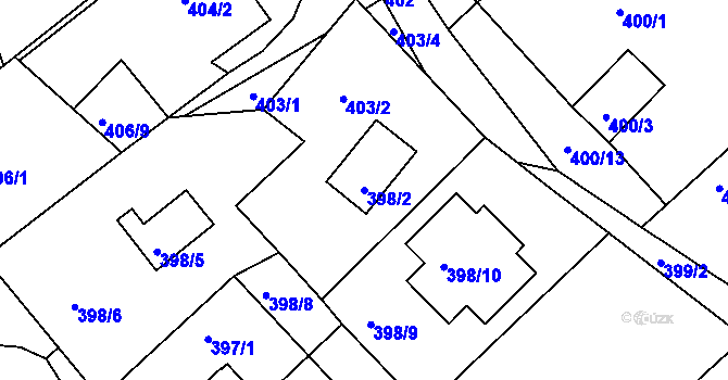 Parcela st. 398/2 v KÚ Pernek, Katastrální mapa