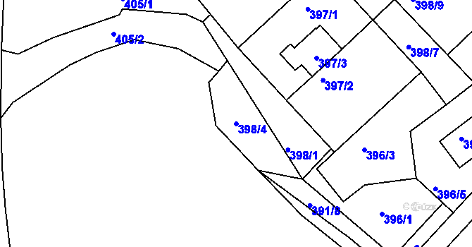 Parcela st. 398/4 v KÚ Pernek, Katastrální mapa