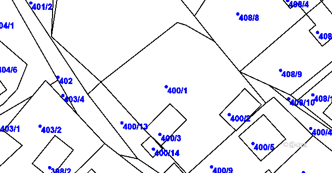 Parcela st. 400/1 v KÚ Pernek, Katastrální mapa