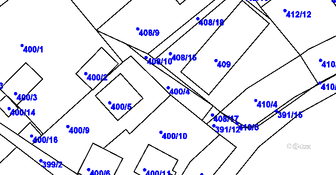 Parcela st. 400/4 v KÚ Pernek, Katastrální mapa