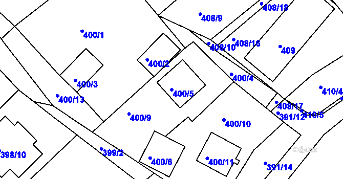 Parcela st. 400/5 v KÚ Pernek, Katastrální mapa
