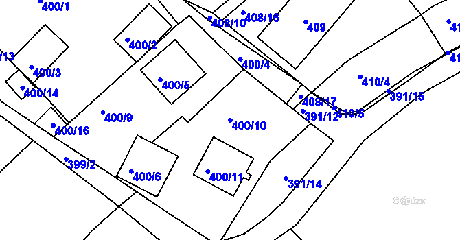 Parcela st. 400/10 v KÚ Pernek, Katastrální mapa