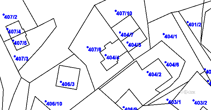 Parcela st. 404/4 v KÚ Pernek, Katastrální mapa