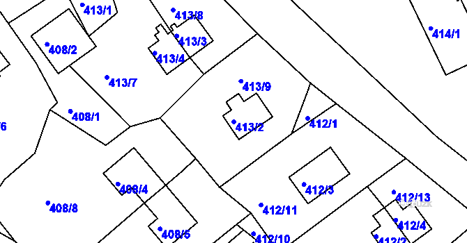 Parcela st. 413/2 v KÚ Pernek, Katastrální mapa
