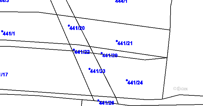 Parcela st. 441/29 v KÚ Pernek, Katastrální mapa