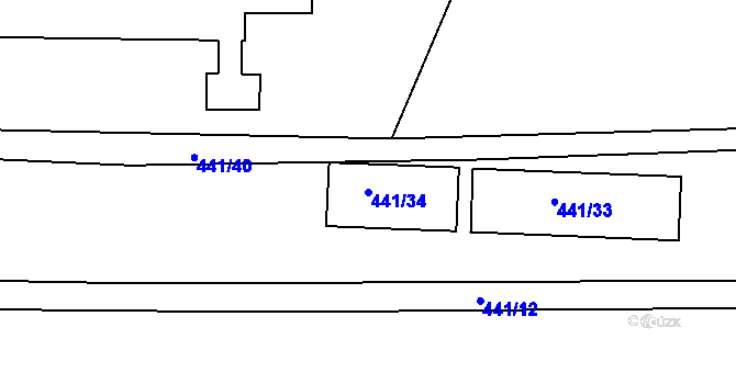 Parcela st. 441/34 v KÚ Pernek, Katastrální mapa