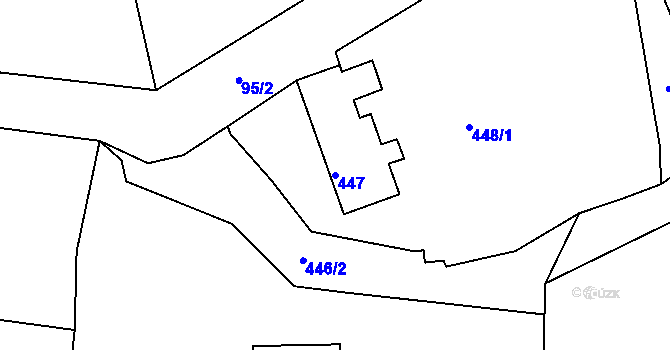 Parcela st. 447 v KÚ Pernek, Katastrální mapa