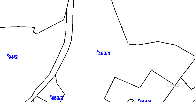 Parcela st. 463/1 v KÚ Pernek, Katastrální mapa
