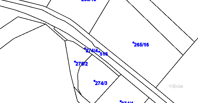 Parcela st. 516 v KÚ Pernek, Katastrální mapa