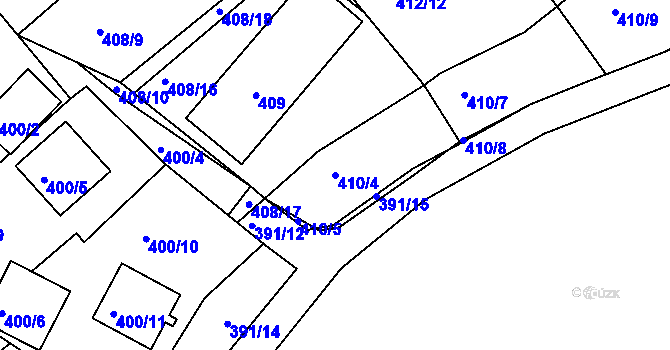 Parcela st. 410/4 v KÚ Pernek, Katastrální mapa