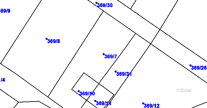 Parcela st. 369/7 v KÚ Pernek, Katastrální mapa