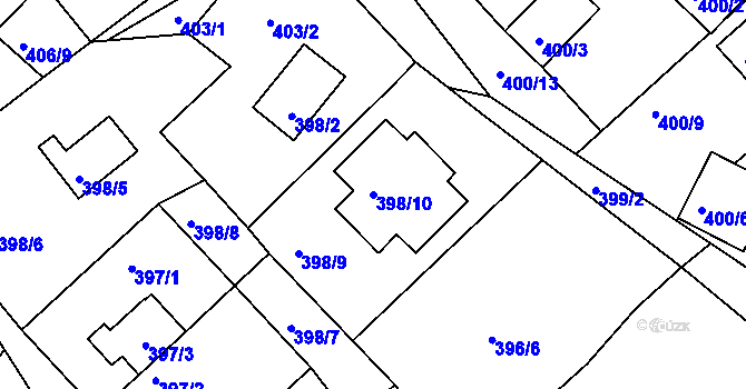 Parcela st. 398/10 v KÚ Pernek, Katastrální mapa