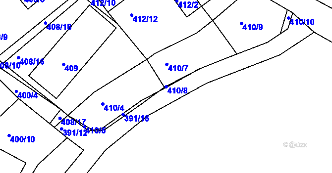 Parcela st. 410/8 v KÚ Pernek, Katastrální mapa