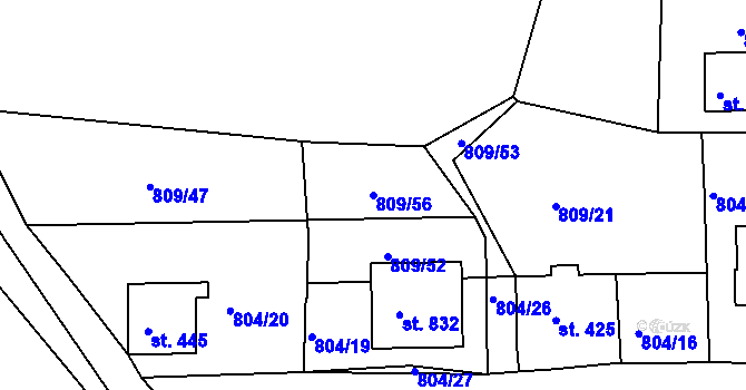 Parcela st. 809/56 v KÚ Pernink, Katastrální mapa