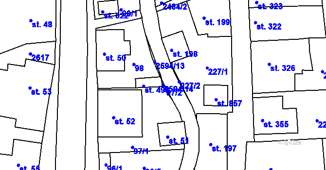 Parcela st. 2594/14 v KÚ Pernink, Katastrální mapa