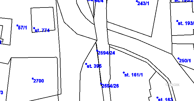 Parcela st. 2594/24 v KÚ Pernink, Katastrální mapa