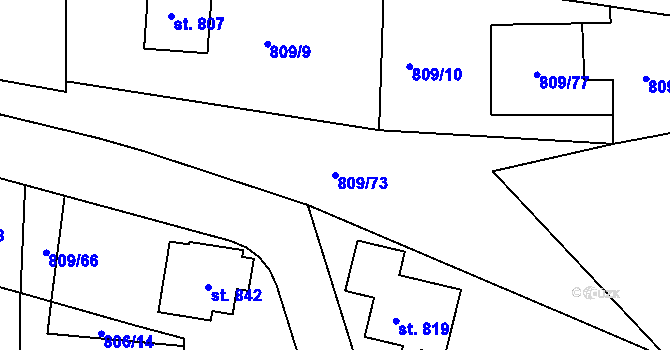 Parcela st. 809/73 v KÚ Pernink, Katastrální mapa