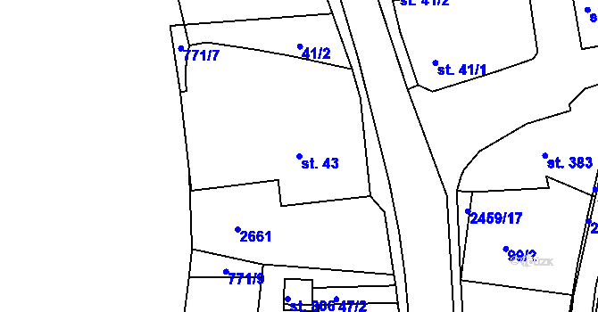 Parcela st. 43 v KÚ Pernink, Katastrální mapa