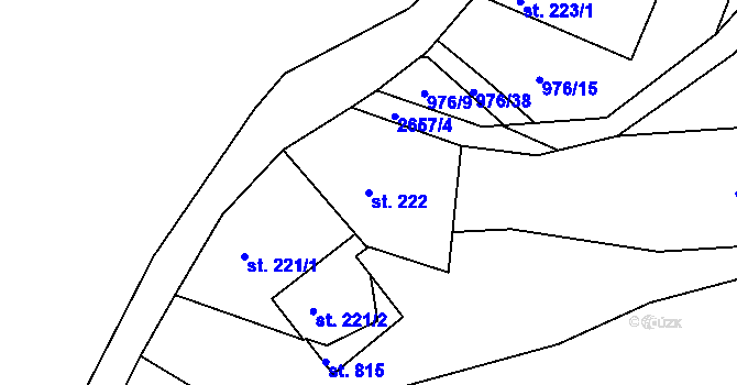 Parcela st. 222 v KÚ Pernink, Katastrální mapa