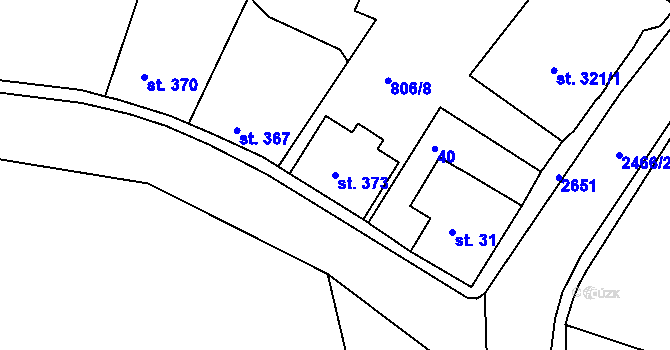 Parcela st. 373 v KÚ Pernink, Katastrální mapa