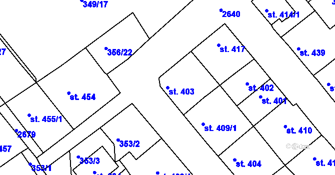 Parcela st. 403 v KÚ Pernink, Katastrální mapa