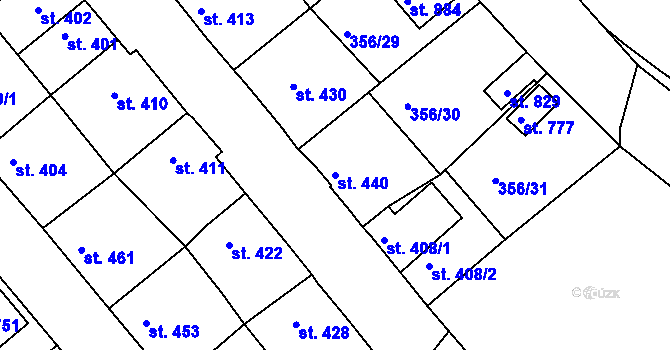 Parcela st. 440 v KÚ Pernink, Katastrální mapa