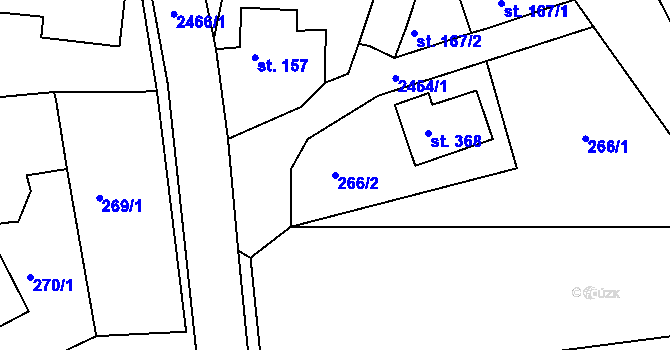 Parcela st. 266/2 v KÚ Pernink, Katastrální mapa