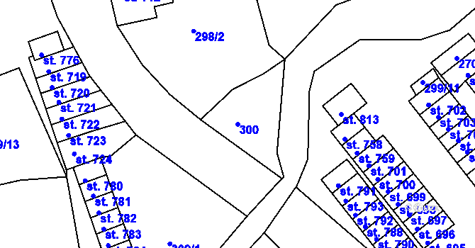 Parcela st. 300 v KÚ Pernink, Katastrální mapa