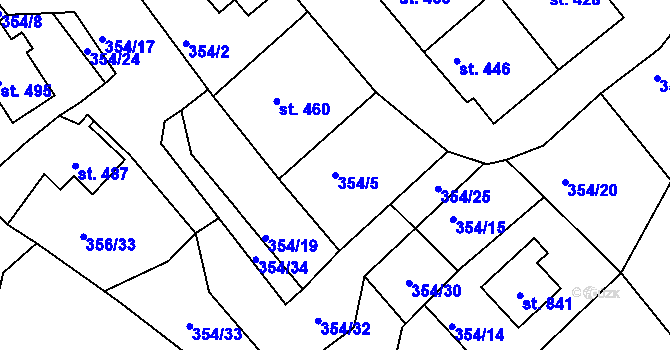 Parcela st. 354/5 v KÚ Pernink, Katastrální mapa