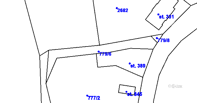Parcela st. 779/6 v KÚ Pernink, Katastrální mapa