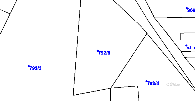 Parcela st. 792/5 v KÚ Pernink, Katastrální mapa