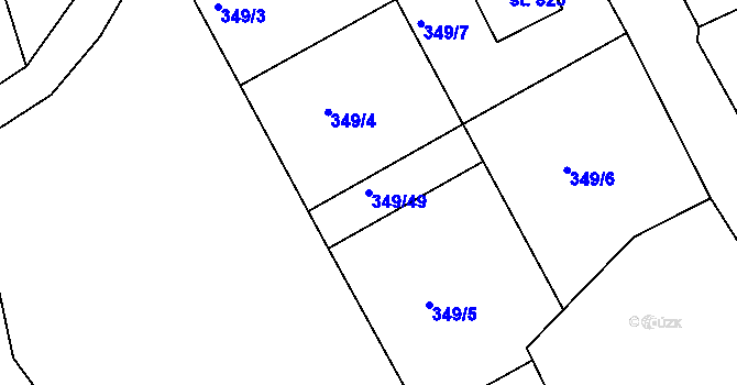 Parcela st. 349/49 v KÚ Pernink, Katastrální mapa