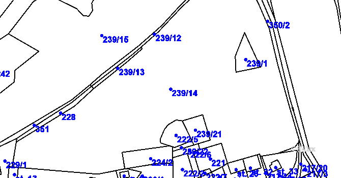 Parcela st. 239/14 v KÚ Jilmoví, Katastrální mapa